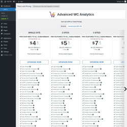 Page screenshot: AWCA → Upgrade  ➤