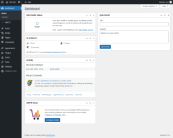 Page screenshot: Dashboard ‹ Test site — WordPress