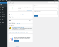 Page screenshot: Dashboard ‹ Test site — WordPress