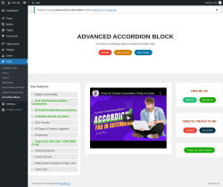Page screenshot: Tools → Accordion Block