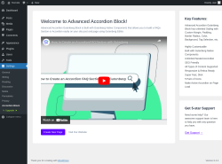 Page screenshot: Settings → Accordion Block