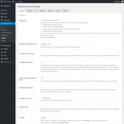 Page screenshot: Advanced Ads → Settings