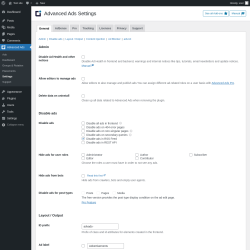 Page screenshot: Advanced Ads &rarr; Settings