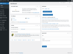 Page screenshot: Dashboard &lsaquo; Test site &mdash; WordPress