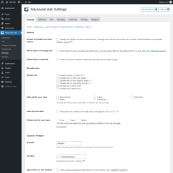 Page screenshot: Advanced Ads &rarr; Settings