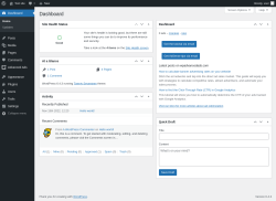 Page screenshot: Dashboard &lsaquo; Test site &mdash; WordPress
