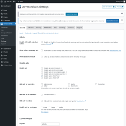 Page screenshot: Advanced Ads → Settings