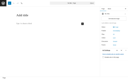 Page screenshot: Add Page &lsaquo; Test site &mdash; WordPress