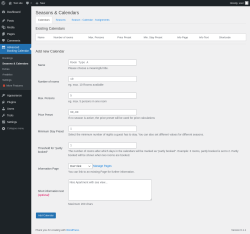 Page screenshot: Advanced Booking Calendar → Seasons & Calendars