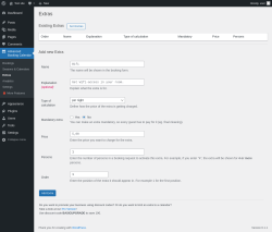 Page screenshot: Advanced Booking Calendar → Extras