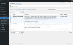 Page screenshot: Plugins ‹ Test site — WordPress