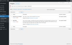 Page screenshot: Plugins ‹ Test site — WordPress