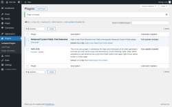 Page screenshot: Plugins &lsaquo; Test site &mdash; WordPress