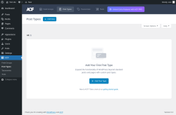 Page screenshot: ACF &rarr; Post Types