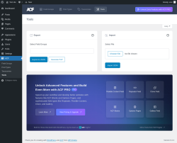 Page screenshot: ACF &rarr; Tools