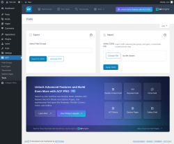 Page screenshot: ACF → Tools
