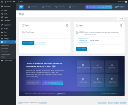 Page screenshot: ACF &rarr; Tools