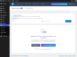 Page screenshot: ACF &rarr; Options Pages