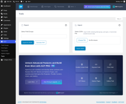 Page screenshot: ACF &rarr; Tools