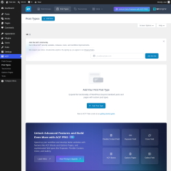 Page screenshot: ACF &rarr; Post Types