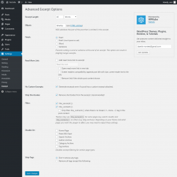 Page screenshot: Settings &rarr; Excerpt