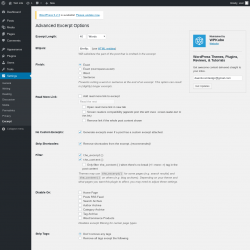Page screenshot: Settings &rarr; Excerpt