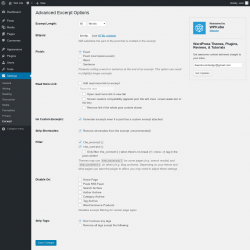 Page screenshot: Settings &rarr; Excerpt