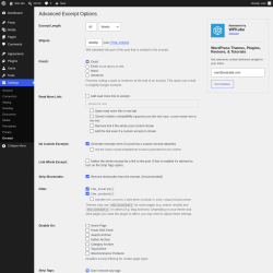 Page screenshot: Settings &rarr; Excerpt