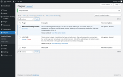 Page screenshot: Plugins ‹ Test site — WordPress
