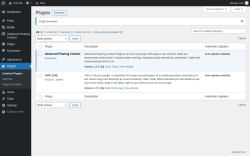 Page screenshot: Plugins ‹ Test site — WordPress