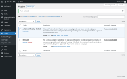 Page screenshot: Plugins ‹ Test site — WordPress