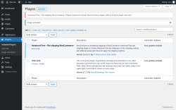 Page screenshot: Plugins ‹ Test site — WordPress