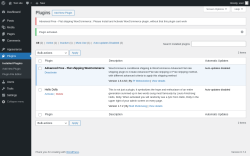 Page screenshot: Plugins ‹ Test site — WordPress