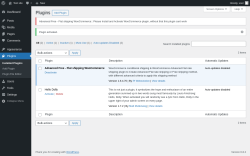 Page screenshot: Plugins ‹ Test site — WordPress