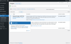 Page screenshot: Plugins &lsaquo; Test site &mdash; WordPress