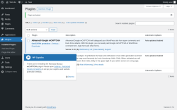 Page screenshot: Plugins &lsaquo; Test site &mdash; WordPress