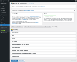 Page screenshot: Advanced iFrame → Help / FAQ