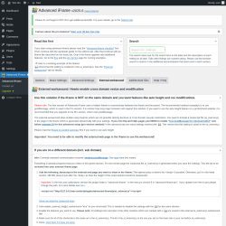 Page screenshot: Advanced iFrame → External workaround