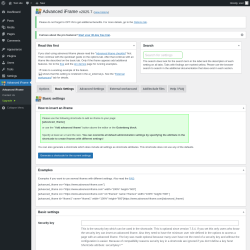 Page screenshot: Advanced iFrame → Basic Settings