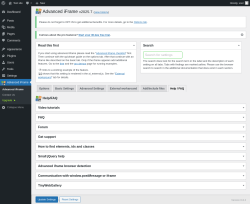 Page screenshot: Advanced iFrame → Help / FAQ