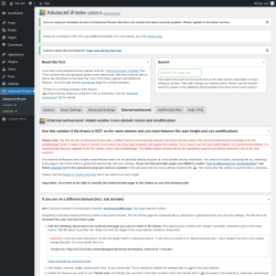 Page screenshot: Advanced iFrame → External workaround