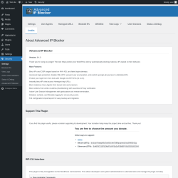 Page screenshot: Security → Advanced IP Blocker