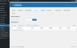 Page screenshot: Security → Blocked IPs