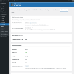 Page screenshot: Security → Status & Debug