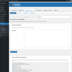 Page screenshot: Security → Blocking Rules