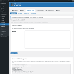 Page screenshot: Security → 
                        
                        Blocking Rules                                            