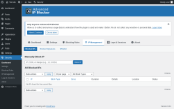 Page screenshot: Security → 
                        
                        IP Management                                            