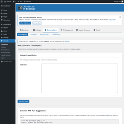 Page screenshot: Security → 
                        
                        Blocking Rules                                            