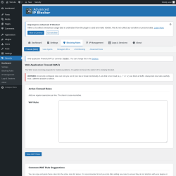 Page screenshot: Security → 
                        
                        Blocking Rules                                            