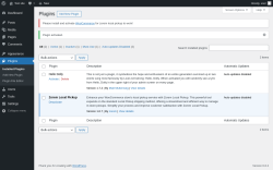 Page screenshot: Plugins ‹ Test site — WordPress